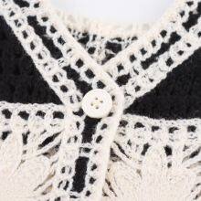 Hong Kong Style Versatile Top Vest, Spring New Korean Checkerboard Style Spicy Girl Vest, Knitted Cardigan, Women's Hollowed Out Contrasting Color thumbnail-3