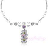 Micro Pave Setting Gold Design Metal Choker Necklace for Girls thumbnail-1