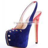 Hot Style Slingback Blue Women High Heel Platform Shoes With Red Heels Women Shoes Summer Sandals thumbnail-1