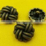 19mm Braided Finishing Fancy Metal Shank Button For Ladies Clothes -- MJ5414 thumbnail-2