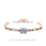 New Design 18K Yellow Gold Plated Full Rhinestone Austrian Crystals Adjustable Bracelet thumbnail-4