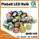 6.3V 5630 2 Leds BA9S/44/47 Pinball Bulb With Flat Woven Lens