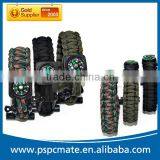 Survival Kit Paracord Bracelet Flint Fire Starter With Compass thumbnail-1