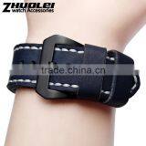 2015 New Style 22|24|26mm 100% Handstitch Black Red Grey Armyeather Watch Strap Wholesale 3pcs thumbnail-2