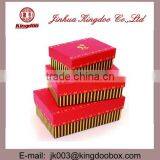 Jinhua Supplier Handmade Empty Rectangular Printed Paper Gift Box Set with Ribbon