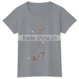 Red High Heels Short Sleeves Rhinestone Girls Soft Cotton Plain Tshirts thumbnail-6