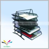 Multi-tiers unknockdown metal mesh black file box made in china