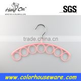 Coated wire hanger for tie/scarf/belt