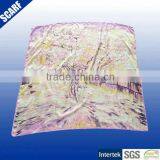 Big tree pattern printed custom logo polyester foulard square scarf