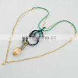 Fancy Electroplating Metal Bead Chain Necklace Beaded Jewelry With Pendant thumbnail-2