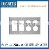 4 Gang- 2 GFCI and 2 Receptacle Combination Metal Wall Plates