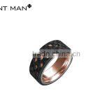 Fashion 8mm Men Rings Blue Plating High Polish Wedding Rings Band Carbon Fiber Titanium Ring Band thumbnail-6