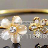 Fashion Women Bracelet Flower Crystal Gold Plated Cuff Bangle Charm Jewelry Gift thumbnail-4