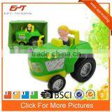 Plastic Mini Free Wheel Cartoon Toy Car City Truck With Music