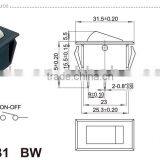 Electrical Double Pole Rocker Switch,6A 250V/10A 125V Red 6pin On-off Rocker Switch thumbnail-4