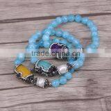 Round Facetd Stone Beaded Bracelets With Pave Crystal Nature Pearl And Mix Color Malaysian Jade Jewelry thumbnail-3