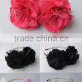 Beautiful Fabric and Net Flower Hairbands With Flower Heart thumbnail-1