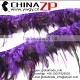 ZPDECOR Factory Wholesale Cheap Cock Plume Fringe Directly Dyed Purple Rooster Saddle Feathers Trims for Dress