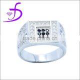 925 Sterling Silver Hot Sale Micro Pave Setting Wholesale Silver Men Rings thumbnail-1