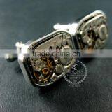 14x19mm Vintage Style Steam Punk Watch Movement Rhodium Fashion Cuff Link 6600035 thumbnail-3