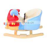 Qaba Kids Wood Plush Rocking Toy Horse Airplane W/Nursery Rhyme Sounds thumbnail-2
