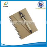 A6 eco friendly logo customized spiral notebook with pen