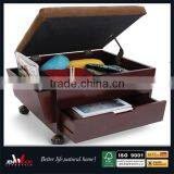 Oak Finish Pull Out Drawer Rolling Storage Boxes Wood thumbnail-1