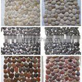 White Pebble Tile High Polished Flat Stone Pebble Tile Sheets thumbnail-2