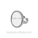 Wholesale Latest Fashion Silver Color Custom Sublimation Stainless Steel Finger Ring thumbnail-2