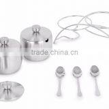 Stainless Steel Condiment Set Seasoning Containers With Stand and Spoons thumbnail-5
