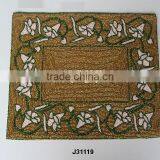 Rectangular Glass Bead Place Mats With Patterns in Green Out Line Other Colours Also Available thumbnail-1