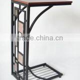 RH-4520 Living Room Geometric Design Artificial Slate-Trimmed MDF Top Metal Sofa Side Table thumbnail-4