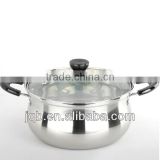 Stainless steel kitchen casserole with bakelite handle