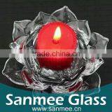 Clear Glasses Lotus Shape Beautiful Glass Candleholder thumbnail-1