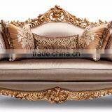 Luxury French Baroque Style Classic Giltwood Carving Single Upholstery Sofa BF12-04274b thumbnail-3
