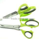 61018 New Style 5 Blades Kitchen Craft Scissors Herb Scissor With Support Rack thumbnail-4