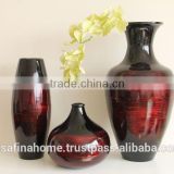 Round colored lacquer flower vase