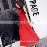 New Fashion Latest Design Lady Sexy Chiffon Maxi Dresses,long Dress With Waist Belt Women thumbnail-3