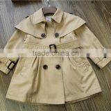 Fall Boutique Girl Clothing Unique Baby Girl Names Classic Double-breasted Fashion Casual Windbreaker Jacket thumbnail-2