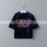 2017 Girls Pullover Velvet Short Sleeve t Shirt Childrens Plain Hip Hop T-shirt thumbnail-2