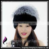 CX-C-244G 2016 New Products Hot Sale Handknitted Rex Rabbit Fur Cap Hat thumbnail-1
