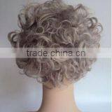 DELUXE GREY CURLY QUEEN ELIZABETH ROYAL OLD LADY GRANNY WIG thumbnail-3