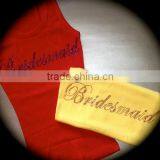 Fashion Wedding Rhinestone Bride Entourage Cotton Lace Tank Tops Wholesaler thumbnail-4