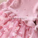 Girls Dress Sweaters Purple Knitted Tulle Dresses Children Skirts and Sweaters for Baby Girls Guangzhou Factory thumbnail-5