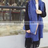 2017 latest design witner pashmia ladies fringed scarf