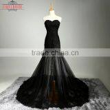 Long Floor-length Black Mermaid Wedding Dresses/Backless Wedding Dress thumbnail-2