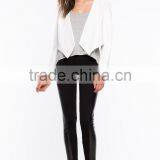 Latest Contrast Front Lapels Pointed Hem Blazer Sexy Women Blazer 2015 thumbnail-6