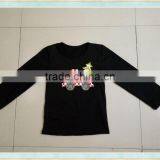 Christmas Tree Pickup Truck Kids Shirt Christmas Black Long Sleeve Cute Shirts Boys Football Boutique T-shirt thumbnail-1