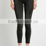 2017 High Quality Hot Selling Washed Holes Cheap Price Jeans Cargo Trousers for Ladies thumbnail-4