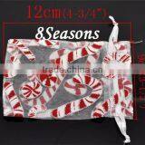 Wholesale W/Draw String White Christmas Candy Cane Organza Wedding Gift Bags thumbnail-3